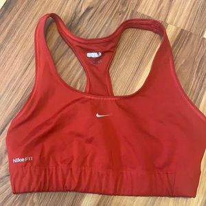 Red Nike sports bra
